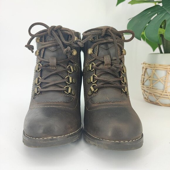 Sperry Women's Top-Sider Celeste Bliss Brown Leather Wedge Boots Size 7.5 - Picture 2 of 8
